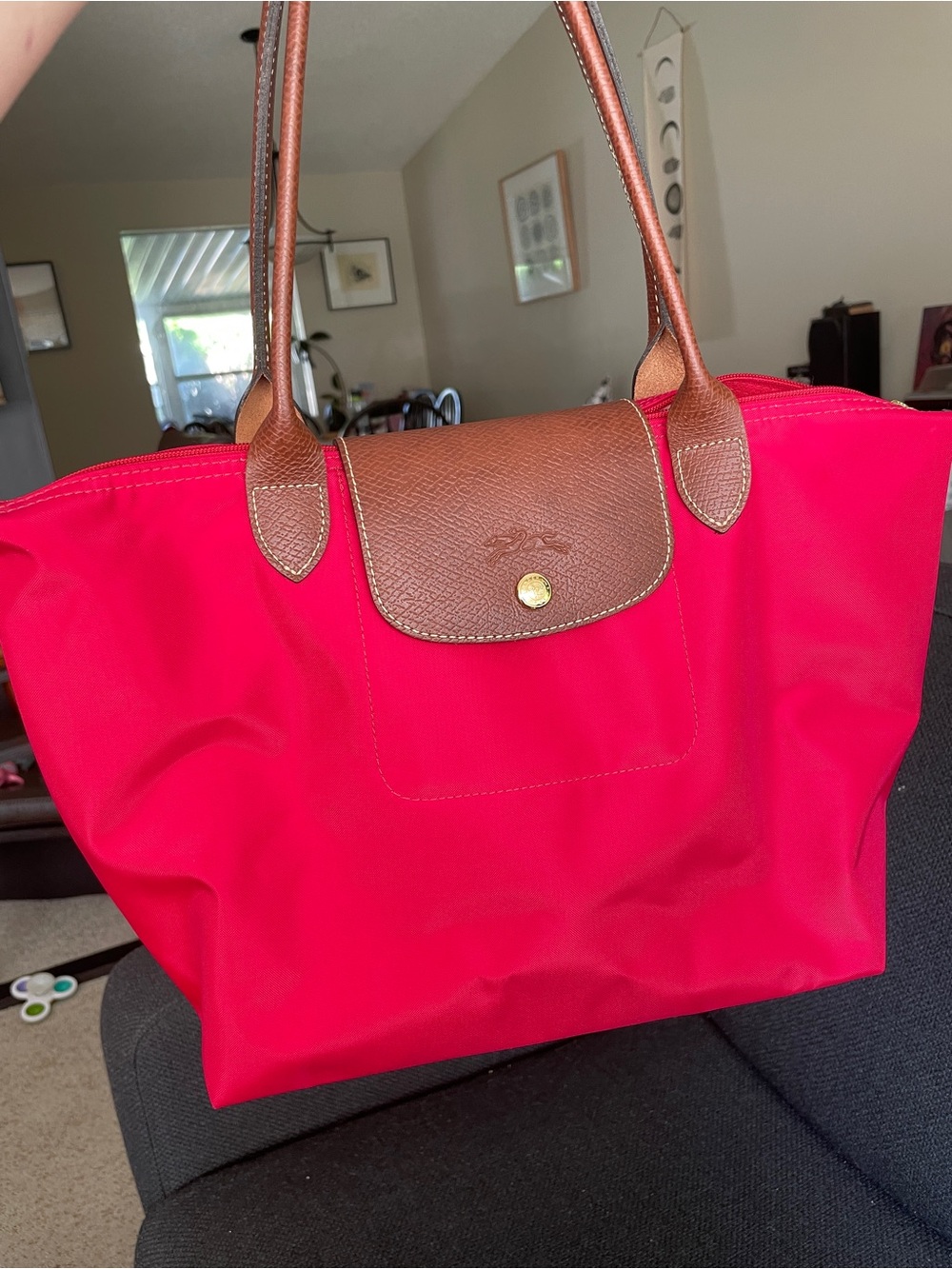 Longchamp Le Pliage Original Tote, Cherry Red, Medium - Picture 7 of 11